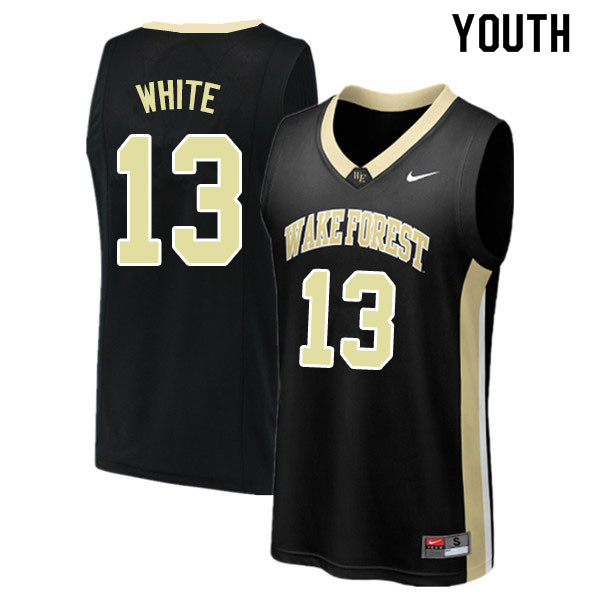 Youth #13 Andrien White Wake Forest Demon Deacons College Basketball Jerseys Sale-Black